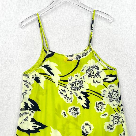 MAAJI Enchanted Mystery Mini Swim Coverup Dress Women L Lime Green Floral Ruffle - Picture 4 of 16